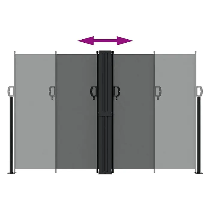 vidaXL Seitenmarkise Ausziehbar Anthrazit 160x1000 cm -  - Dunkelgrauer ausziehbarer Sichtschutz mit schwarzem Rahmen und Griffen, zeigt verstellbare Breite.