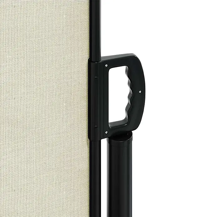 vidaXL Seitenmarkise Ausziehbar Creme 100x300 cm -  - Beigefarbenes Netzrollo mit schwarzem Rahmen und ergonomischem Griff.