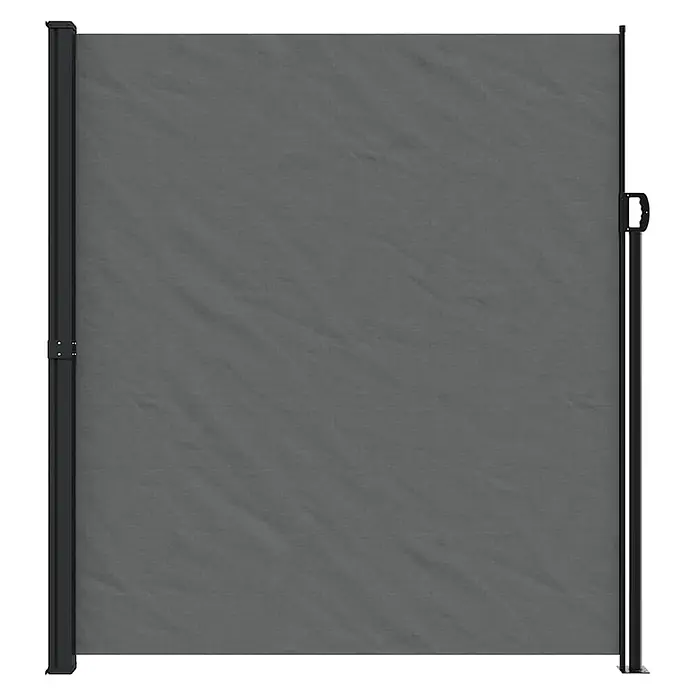 vidaXL ausziehbare Seitenmarkise Anthrazit 600 x 220 cm Polyester -  - Graue, ausziehbare Seitenmarkise mit schwarzem Rahmen und Griff für Privatsphäre.