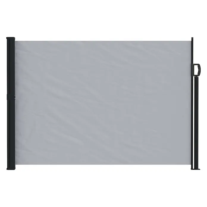 vidaXL Ausziehbare Markise Grau 120 x 500 cm Polyester -  - Graue ausziehbare Seitenmarkise mit schwarzem Gestell und Griff.
