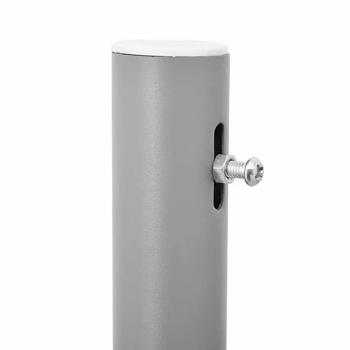 vidaXL Ausziehbare Seitenmarkise 160x600 cm Creme -  - Graues Metallrohr mit weißer Kappe, vertikalem Verstellschlitz und befestigter Schraube und Mutter.