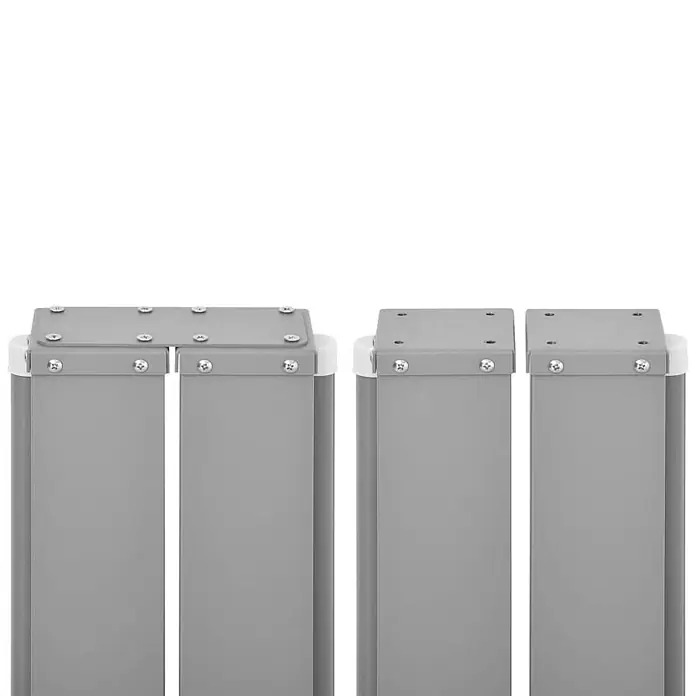vidaXL Ausziehbare Seitenmarkise 160x600 cm Creme -  - Graue Profilpaneele mit weißen Endkappen und sichtbaren Schrauben zur Montage.