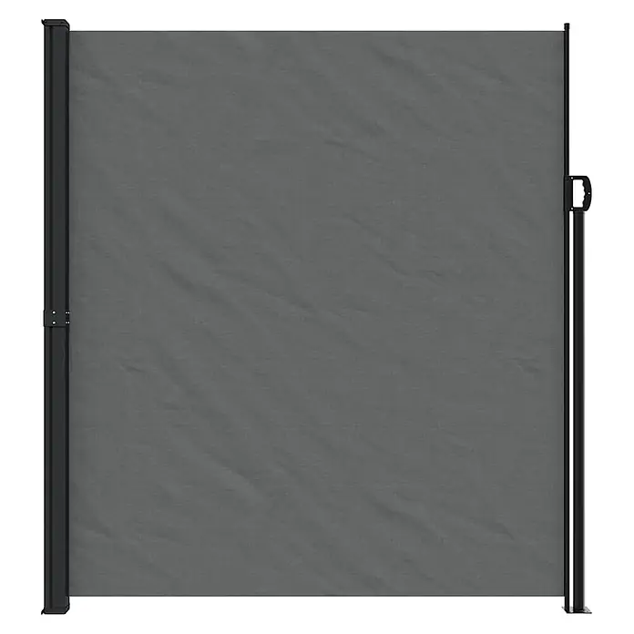 vidaXL ausziehbare Seitenmarkise Anthrazit 500 x 220 cm Polyester -  - Graue ausziehbare Seitenmarkise aus Textilgewebe, vollständig ausgefahren mit schwarzem Rahmen und Griff, als Sichtschutz.
