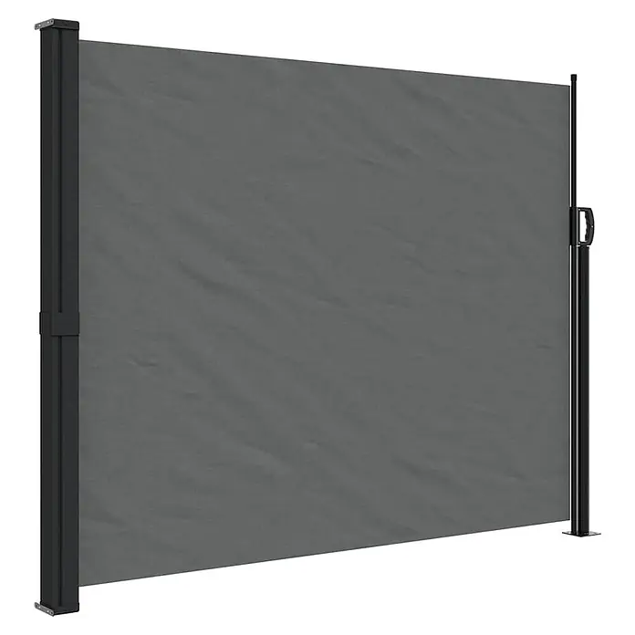 vidaXL einziehbare Seitenmarkise Anthrazit 300 x 160 cm Polyester -  - Dunkelgrauer, ausziehbarer Sichtschutz mit schwarzem Rahmen.