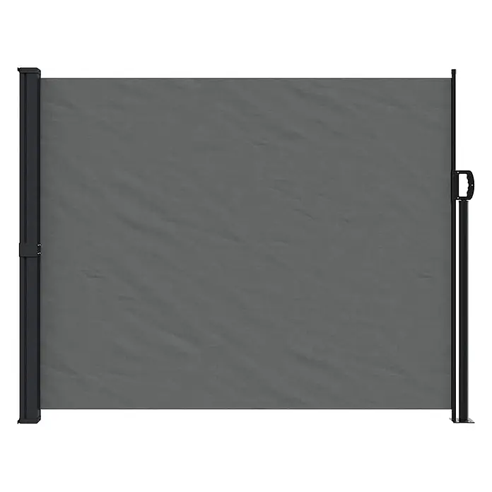 vidaXL einziehbare Seitenmarkise Anthrazit 300 x 160 cm Polyester -  - Dunkelgraue, ausziehbare Seitenmarkise mit schwarzem Rahmen.