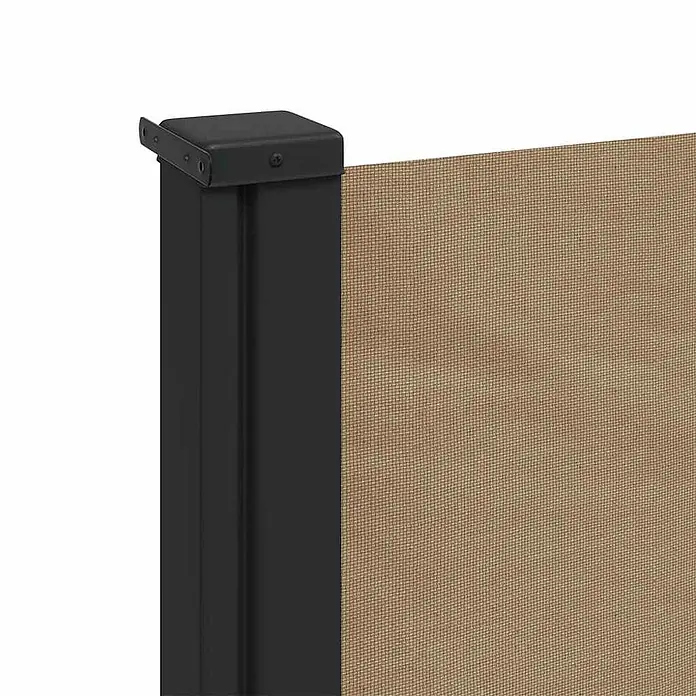 VidaXL Klemmmarkise - Taupe, Breite: 5 m, Ausfall: 5 m - Braune ausziehbare Seitenmarkise mit schwarzem Metallpfosten.