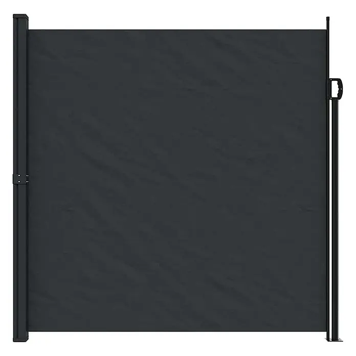 vidaXL Seitenmarkise Ausziehbar Schwarz 200x300 cm -  - Dunkelgraue ausziehbare Seitenmarkise mit stabilem Metallrahmen.