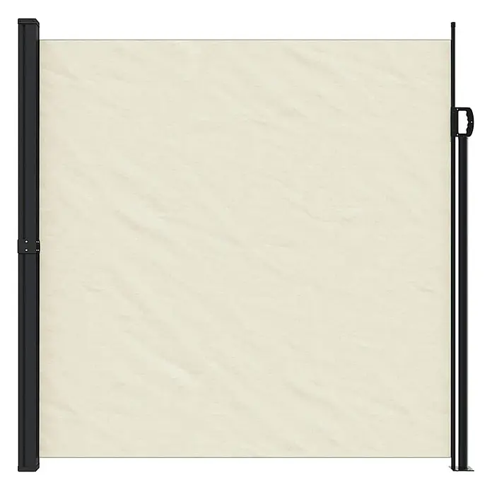 VidaXL Klemmmarkise - Crème, Breite: 5 m, Ausfall: 5 m - Cremefarbene ausziehbare Seitenmarkise mit dunklem Rahmen.