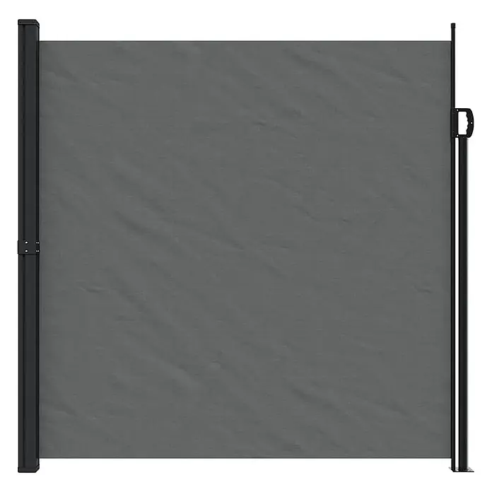vidaXL einziehbare Seitenmarkise Anthrazit 300 x 200 cm Polyester -  - Graue ausziehbare Seitenmarkise mit schwarzem Rahmen.