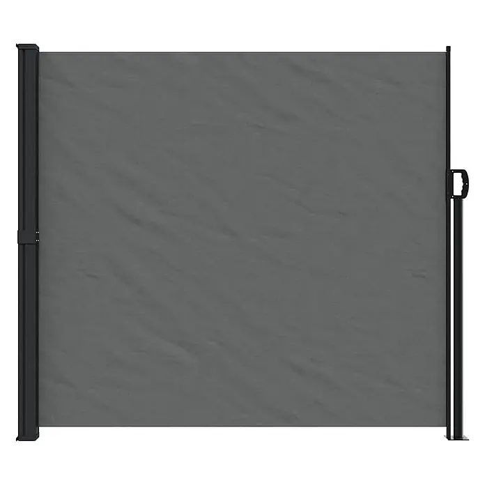 vidaXL Ausziehbare Seitenmarkise Polyester Anthrazit - 180 x 600 cm -  - Graue ausziehbare Seitenmarkise mit schwarzem Rahmen, ausgefahren für Sicht- oder Windschutz.