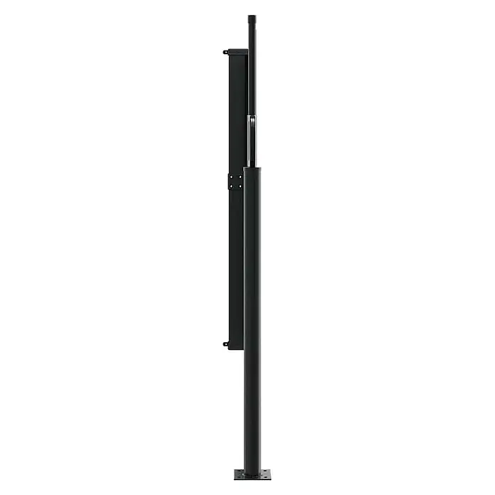 VidaXL Klemmmarkise - Anthracite, Breite: 5 m - Schwarze Teleskopstange aus Metall mit Montageplatte und Seitenhalterung.