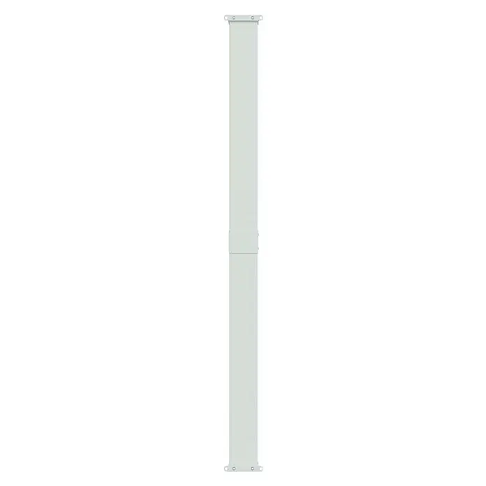 vidaXL Seitenmarkise Grau 300 x 200 cm Stoff -  - Weißer teleskopischer Rechteckpfosten mit Befestigungslöchern an beiden Enden.