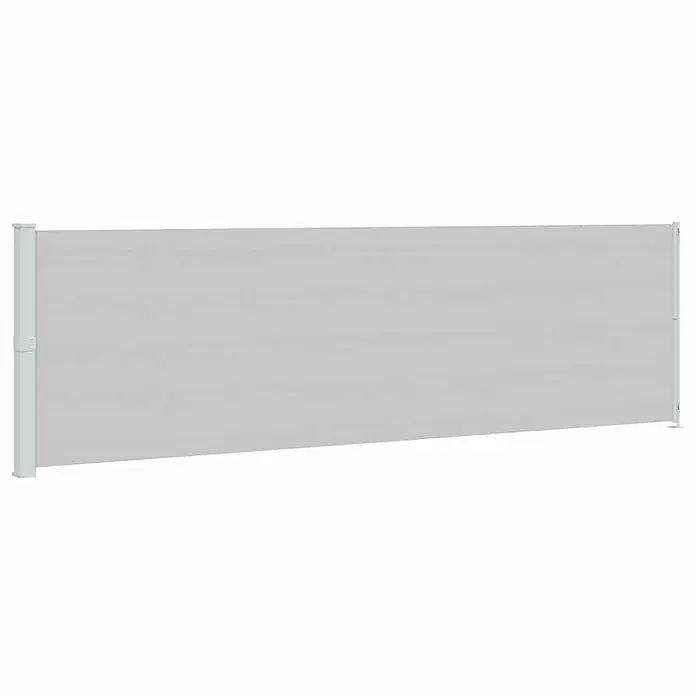 vidaXL Seitenmarkise Grau 600 x 180 cm Stoff -  - Graue, ausziehbare Seitenmarkise, zwischen zwei hellen Pfosten gespannt.
