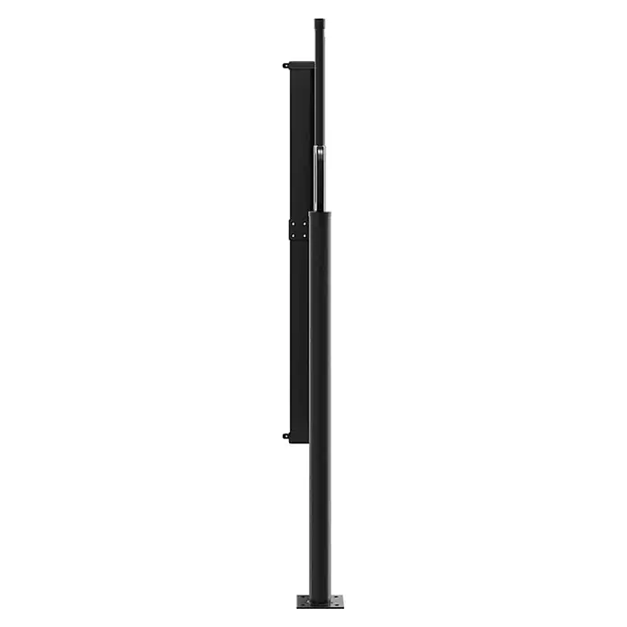 vidaXL Seitenmarkise Ausziehbar Schwarz 140x300 cm -  - Schwarze, teleskopische, höhenverstellbare Stange mit rechteckigem Seitenbauteil und Basis.