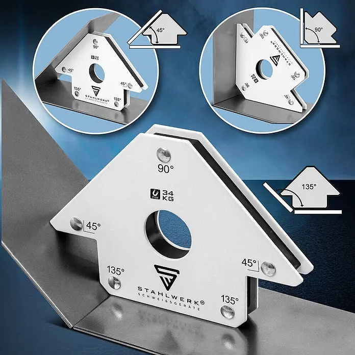 STAHLWERK Schweiß-Winkelmagnet 4 × Magnet-Schweißwinkel - 