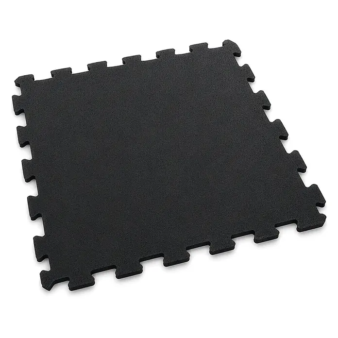 Floordirekt Fußbodenschutzmatte Gummi Steckmatte 50 x 50 cm Mittelstück - 50 x 50 cm, Schwarz