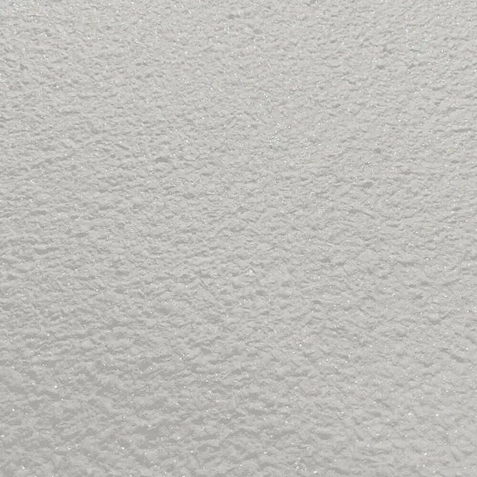 Floxxan Baumwollputz Montana 513 Cellulose Weiss m. Perlmutt fein Flüssigtapete 1Kg -  - Hellgraue strukturierte Oberfläche mit glitzerndem Granulat-Finish.