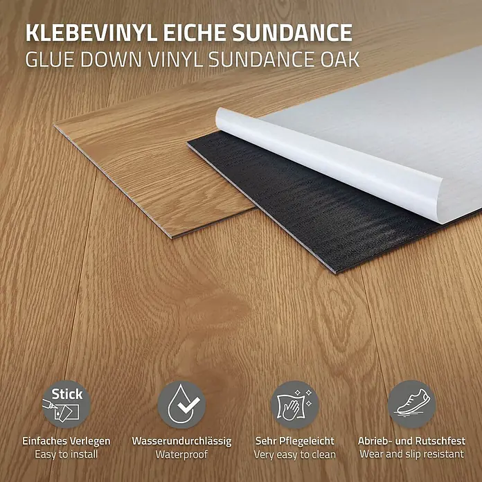 ML-Design Vinylboden 2 x Paket Klebevinylboden ( 32 Stück = 4,46 m² ) - Braun, Landhausdiele