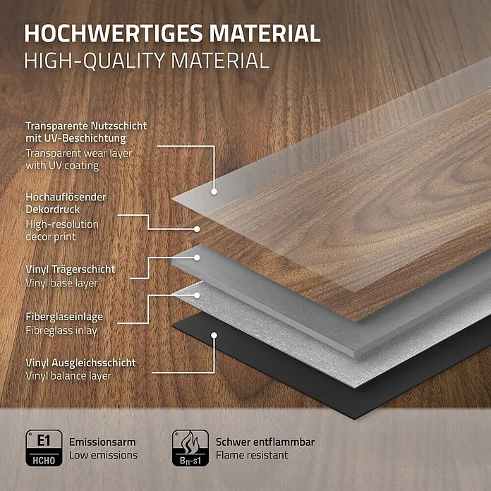 ML-Design Vinylboden Klickvinyl Outtrigger Eiche 3,08m²/14 Dielen 4,2mm Trittschalldämmung - Braun, Landhausdiele