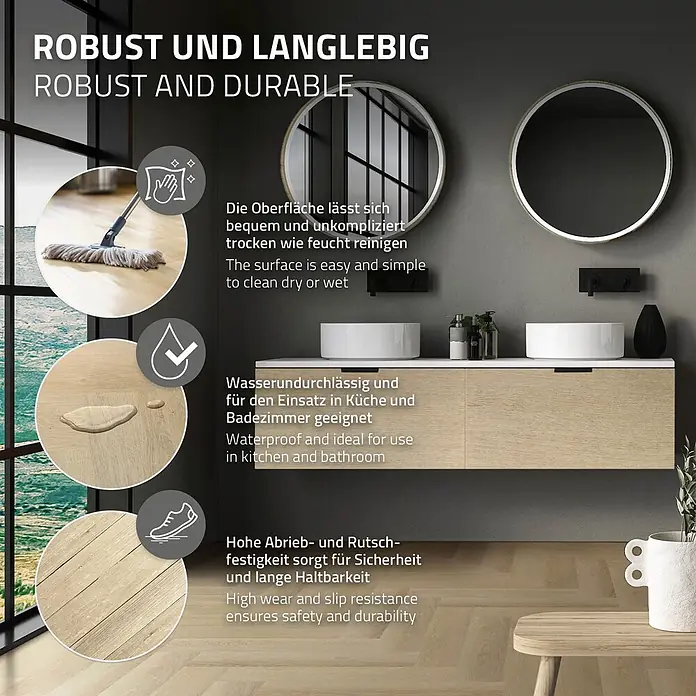 ML-Design Vinylboden 1 x Paket Vinylboden (20 x Diele pro Karton = 1,5616 m²) - Braun, Landhausdiele