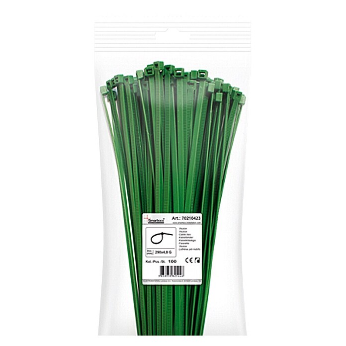 Kabelbinders (Groen, 290 x 4,8 mm, 100 stk.)