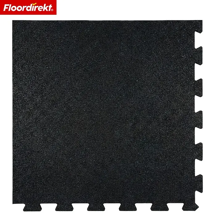 Floordirekt Fußbodenschutzmatte Gummi Steckmatte 50 x 50 cm Eckstück - 50 x 50 cm, Schwarz