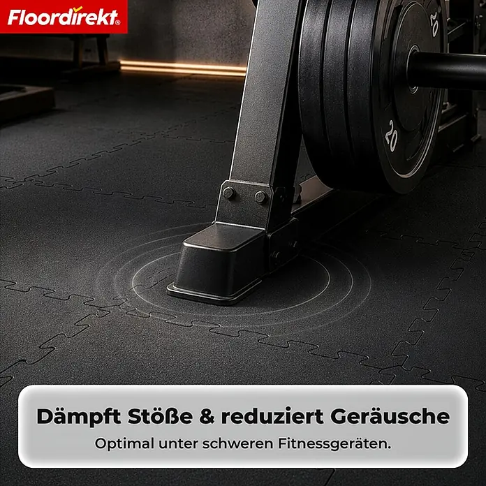 Floordirekt Fußbodenschutzmatte Gummi Steckmatte 50 x 50 cm Eckstück - 50 x 50 cm, Schwarz