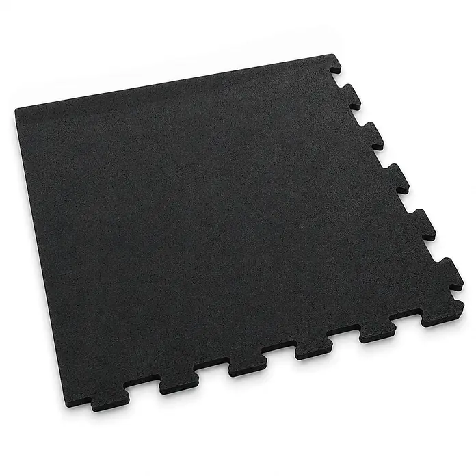 Floordirekt Fußbodenschutzmatte Gummi Steckmatte 50 x 50 cm Eckstück - 50 x 50 cm, Schwarz
