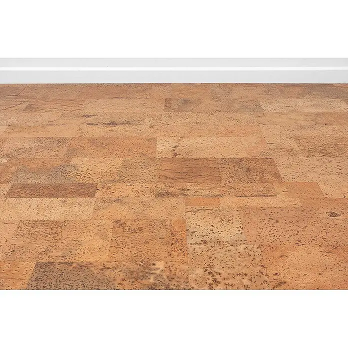 Bricoflor Korkboden Klick-System Korkparkett versiegelt, Schiffsboden natur dunkel, 2,136 qm/Ka - 295 x 905 x 10,5 mm - Natürlicher Korkboden in verschiedenen Braun- und Beigetönen mit gesprenkeltem Muster.