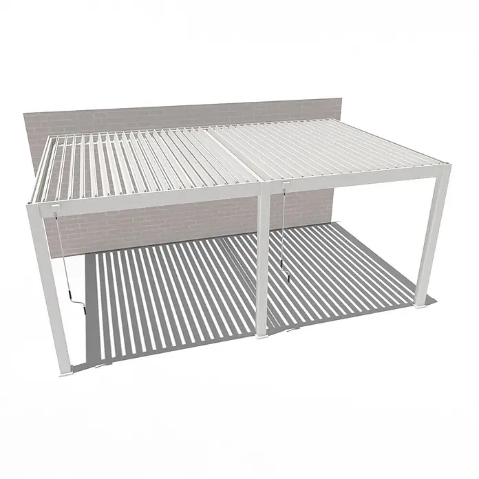 Weide Terrassenüberdachung - B x T: 600 m x 400 cm, Weiß, Aluminum, Weiß
