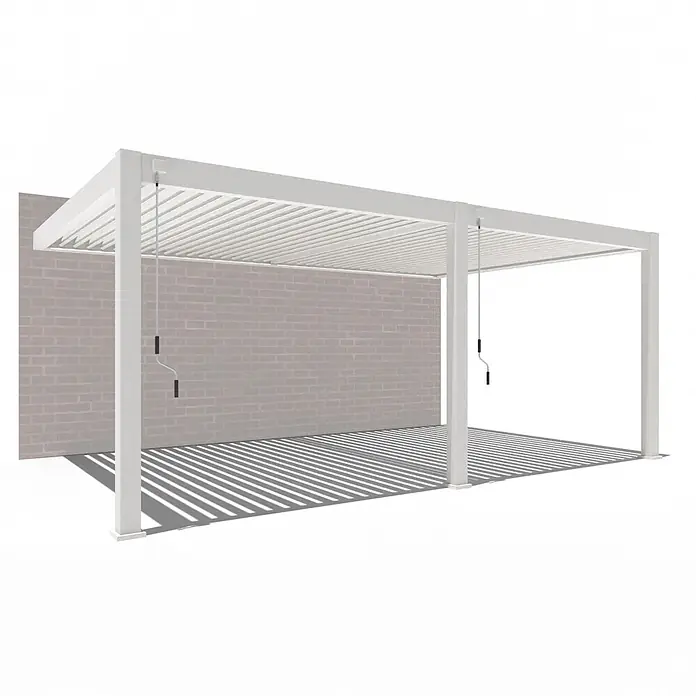Weide Terrassenüberdachung - B x T: 600 m x 400 cm, Weiß, Aluminum, Weiß
