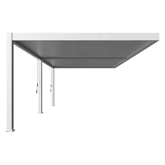 Weide Terrassenüberdachung - B x T: 800 m x 400 cm, Weiß, Aluminum, Weiß