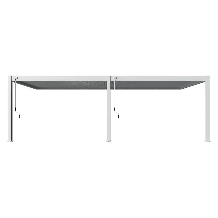 Weide Terrassenüberdachung - B x T: 800 m x 400 cm, Weiß, Aluminum, Weiß