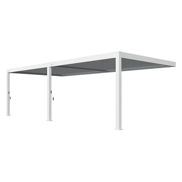 Weide Terrassenüberdachung - B x T: 800 m x 400 cm, Weiß, Aluminum, Weiß
