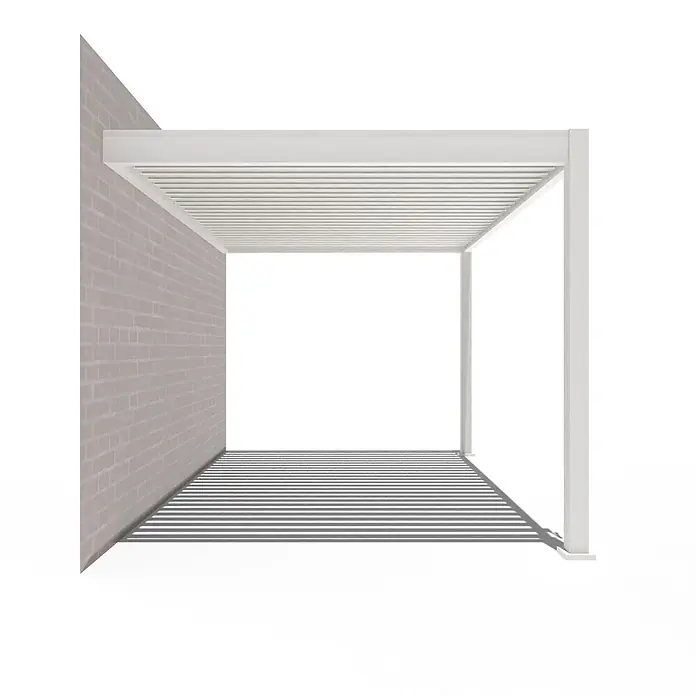 Weide Terrassenüberdachung - B x T: 400 m x 300 cm, Weiß, Aluminum, Weiß