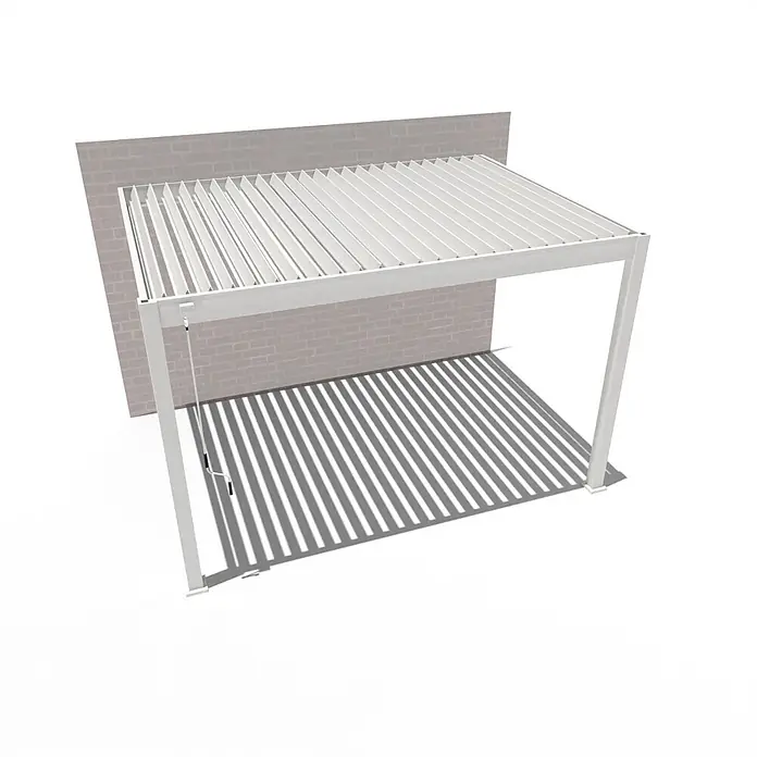 Weide Terrassenüberdachung - B x T: 400 m x 300 cm, Weiß, Aluminum, Weiß