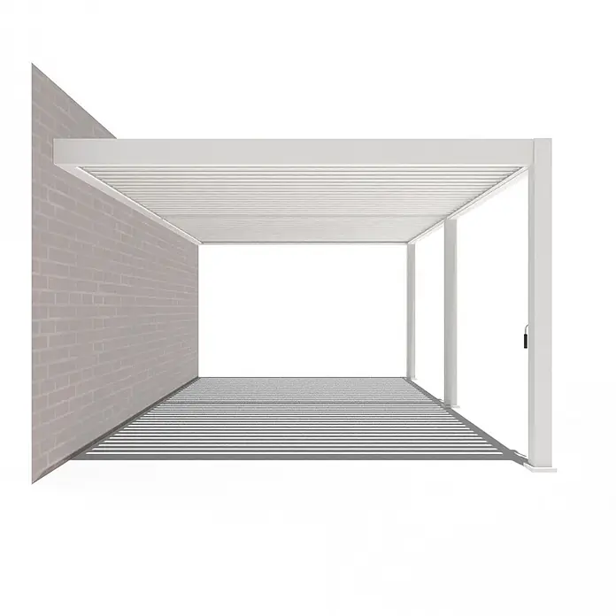 Weide Terrassenüberdachung - B x T: 600 m x 400 cm, Weiß, Aluminum, Weiß
