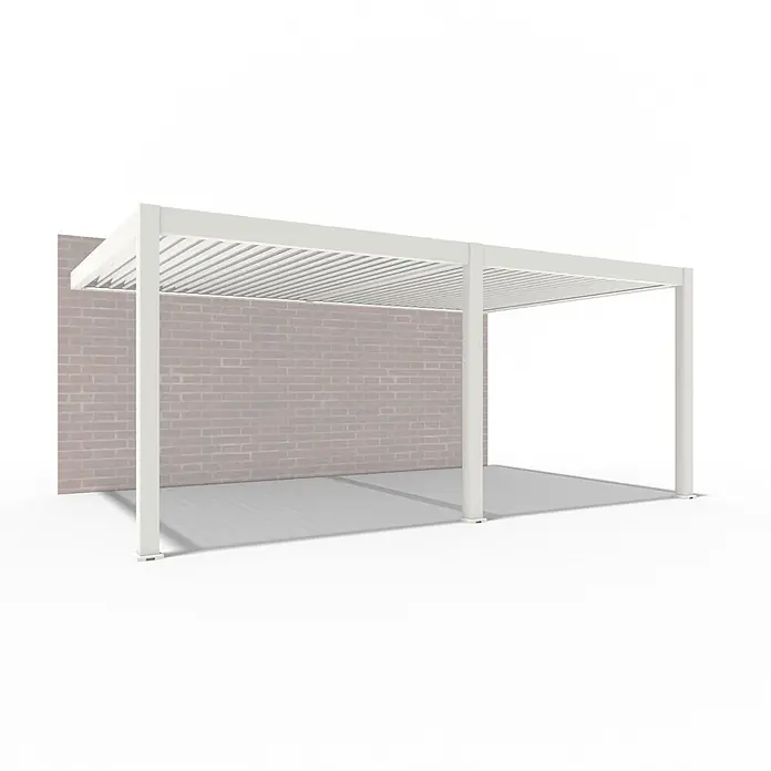 Weide Terrassenüberdachung - B x T: 600 m x 400 cm, Weiß, Aluminum, Weiß