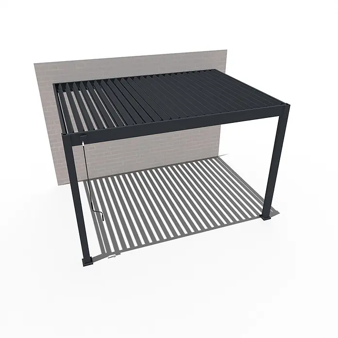 Weide Terrassenüberdachung - B x T: 400 m x 300 cm, Anthrazit, Aluminum, Anthrazit