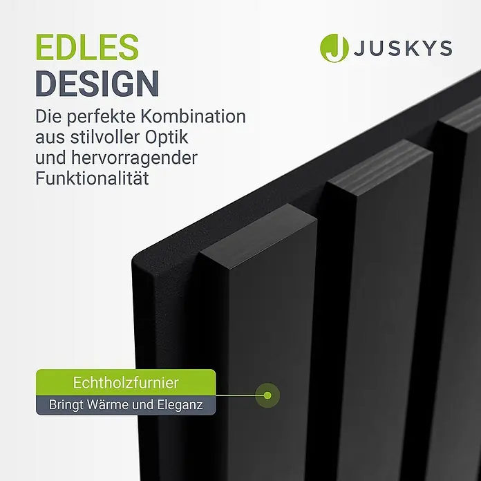 Juskys Wandpaneel - Schwarz, 120 x 60 mm