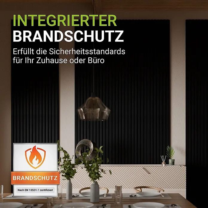 Juskys Wandpaneel - Schwarz, 120 x 60 mm