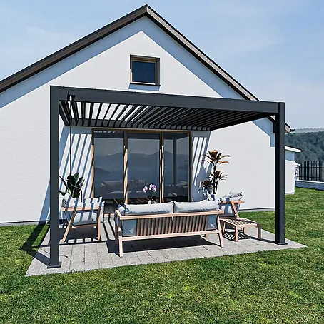 Deluxe für Wandmontage Aluminium 3 x 4 m Anthrazit