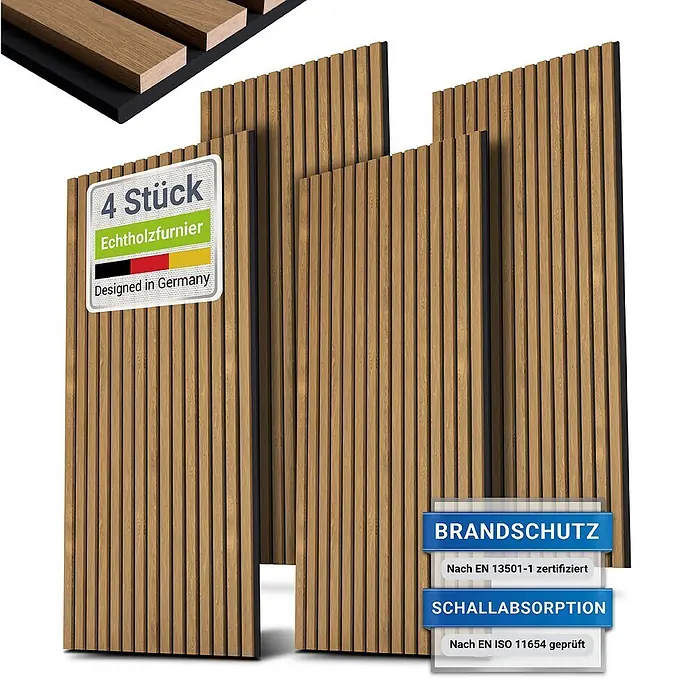 Juskys Wandpaneel - Braun, 120 x 60 mm