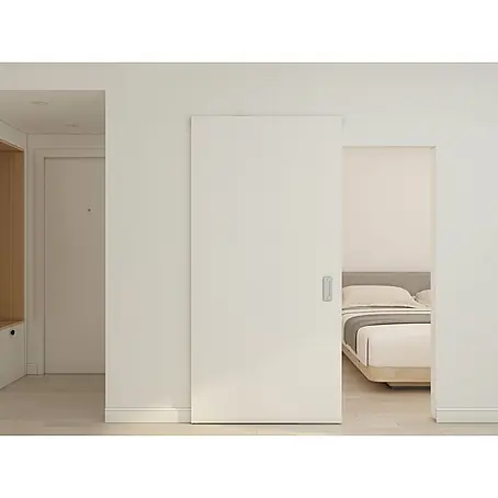 Inova  Schiebetür-Komplettset Holzschiebetür Weiß mit verdeckter Laufschiene und Softclose 1030 x 2100 mm