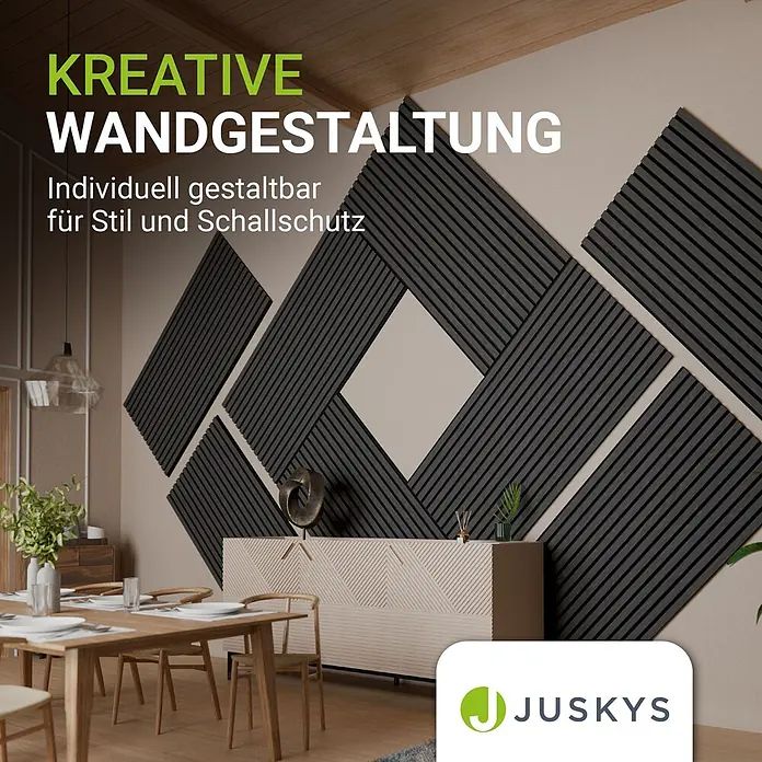 Juskys Wandpaneel - Dunkelgrau, 120 x 60 mm