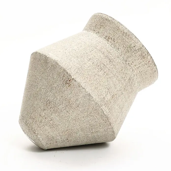 2er Blumentopf Set Frostsicher Formstabil -  - Hellbeige, strukturierte Pflanzgefäß mit breitem Rand und konischer Form.