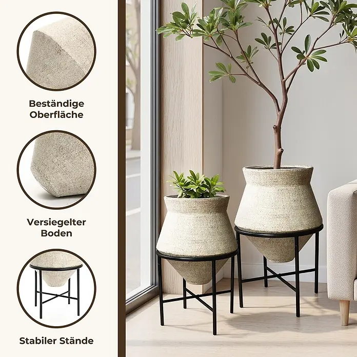 2er Blumentopf Set Frostsicher Formstabil online kaufen bei BAUHAUS