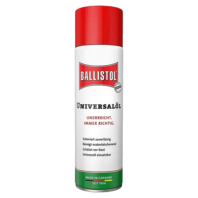 Ballistol Universalöl - 400 ml, Spray - Weiße Sprühdose Ballistol Universalöl mit roter Kappe und grünem Boden.