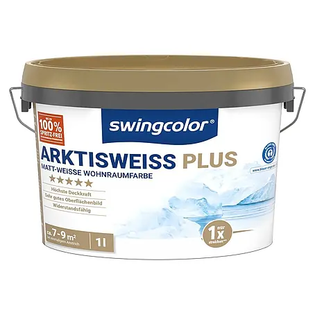 swingcolor  Wandfarbe Arktisweiß Plus