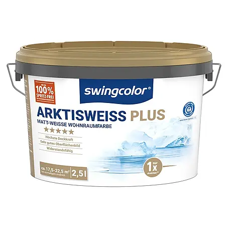 swingcolor  Wandfarbe Arktisweiß Plus